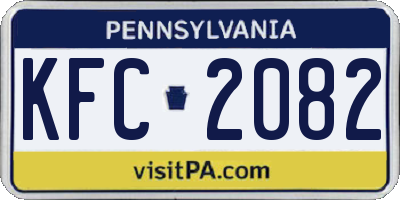 PA license plate KFC2082