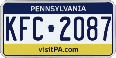 PA license plate KFC2087