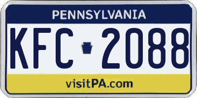 PA license plate KFC2088