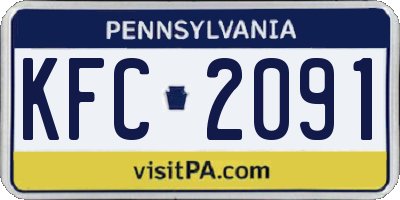 PA license plate KFC2091
