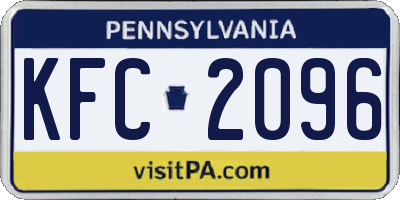 PA license plate KFC2096