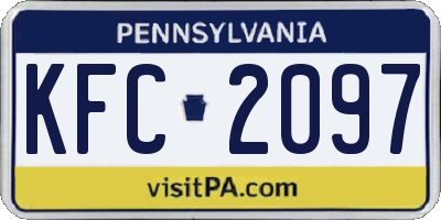 PA license plate KFC2097