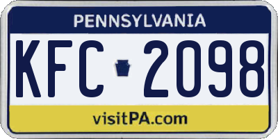 PA license plate KFC2098