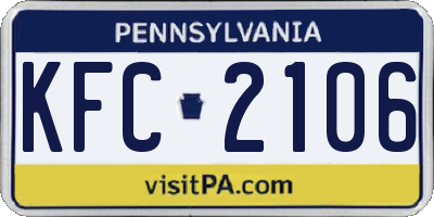 PA license plate KFC2106