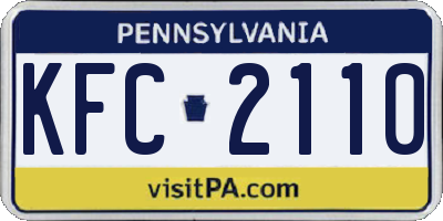 PA license plate KFC2110