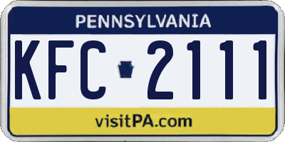 PA license plate KFC2111