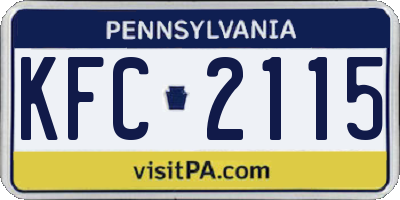 PA license plate KFC2115