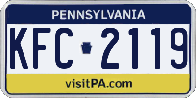 PA license plate KFC2119