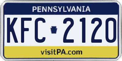 PA license plate KFC2120