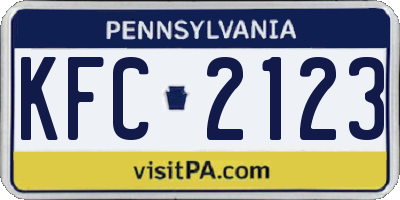 PA license plate KFC2123