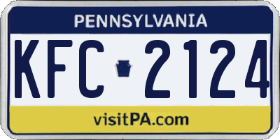 PA license plate KFC2124