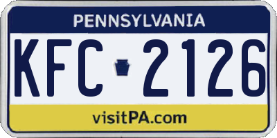 PA license plate KFC2126