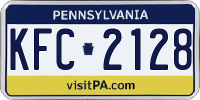 PA license plate KFC2128