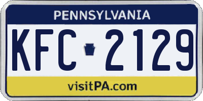 PA license plate KFC2129