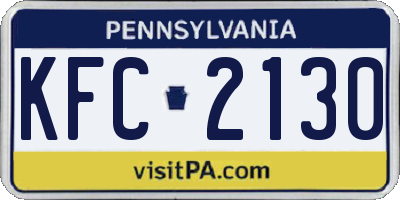 PA license plate KFC2130
