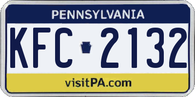 PA license plate KFC2132