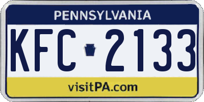 PA license plate KFC2133