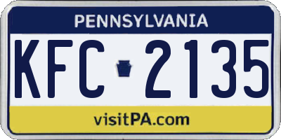 PA license plate KFC2135