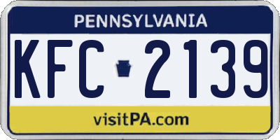 PA license plate KFC2139