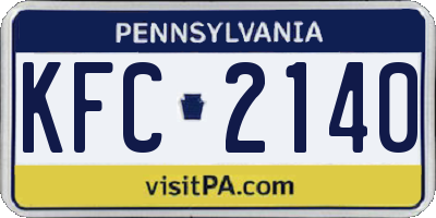 PA license plate KFC2140