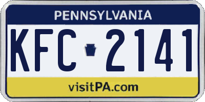 PA license plate KFC2141