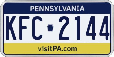 PA license plate KFC2144