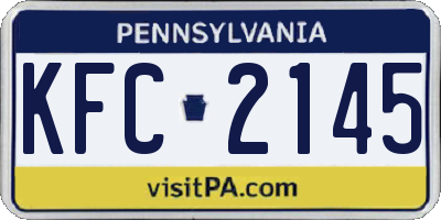 PA license plate KFC2145