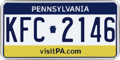 PA license plate KFC2146