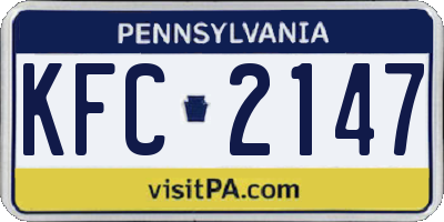 PA license plate KFC2147