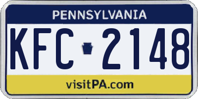 PA license plate KFC2148