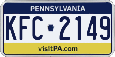 PA license plate KFC2149