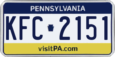 PA license plate KFC2151