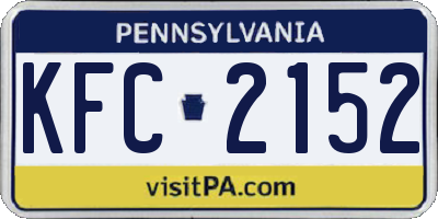 PA license plate KFC2152