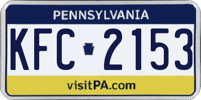 PA license plate KFC2153