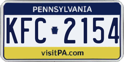 PA license plate KFC2154