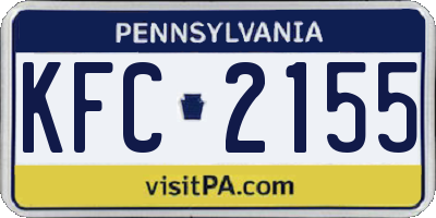 PA license plate KFC2155