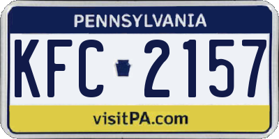 PA license plate KFC2157