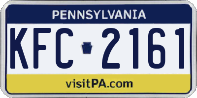PA license plate KFC2161