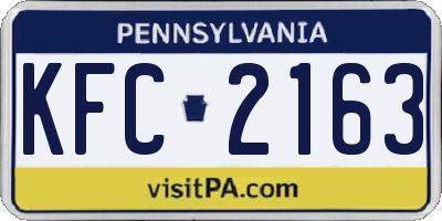 PA license plate KFC2163