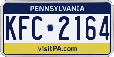 PA license plate KFC2164