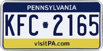 PA license plate KFC2165