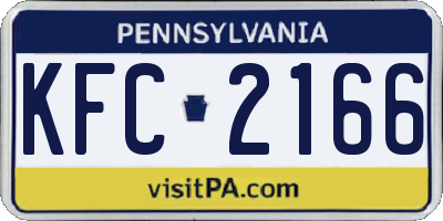 PA license plate KFC2166