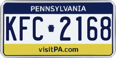PA license plate KFC2168