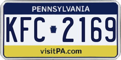 PA license plate KFC2169