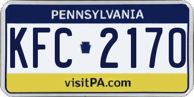 PA license plate KFC2170