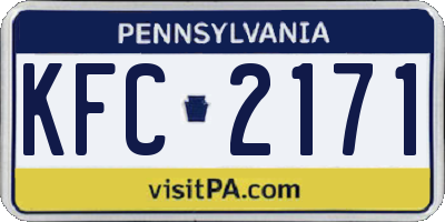 PA license plate KFC2171