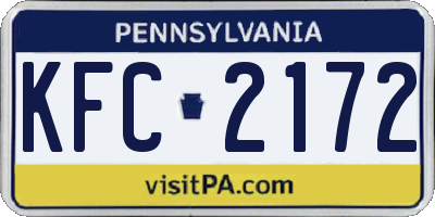 PA license plate KFC2172