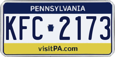 PA license plate KFC2173