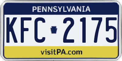 PA license plate KFC2175