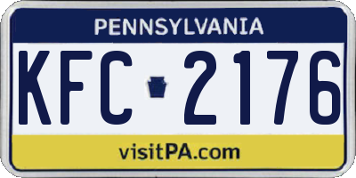 PA license plate KFC2176